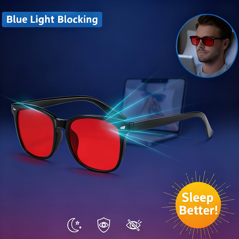 Gaming Glasses Tinted - Anti Blue Light Tinted Lenses Sleep