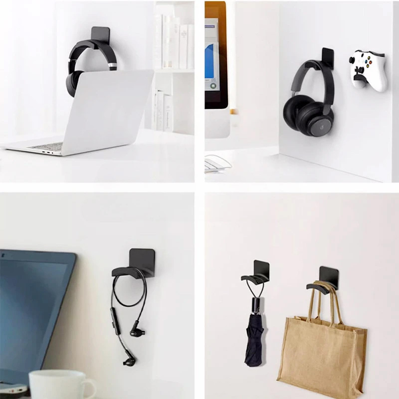 4Pcs Black Adhesive Headphone  - Gaming Accessories For Desk ulasan dan harga