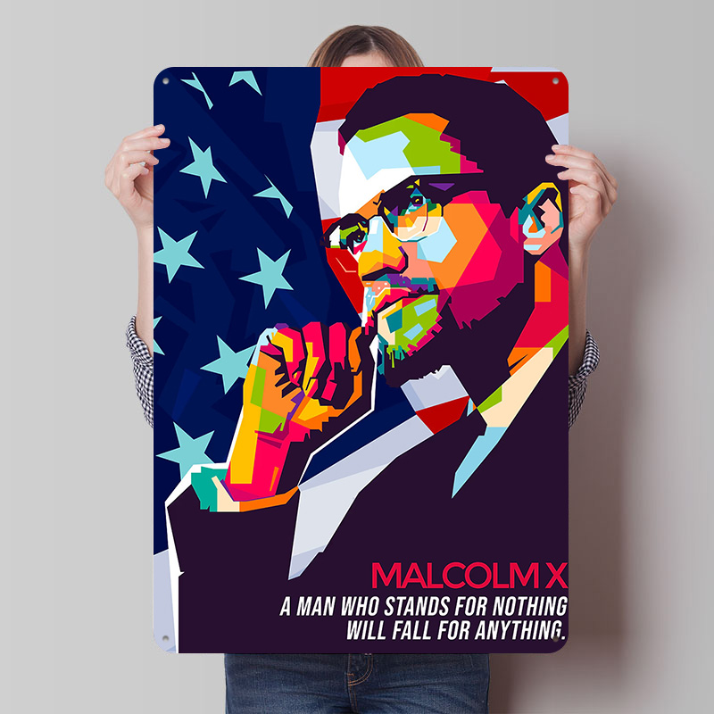 Malcolm X Tinplate Poster Cust - Gaming Accessories Retro ulasan dan harga
