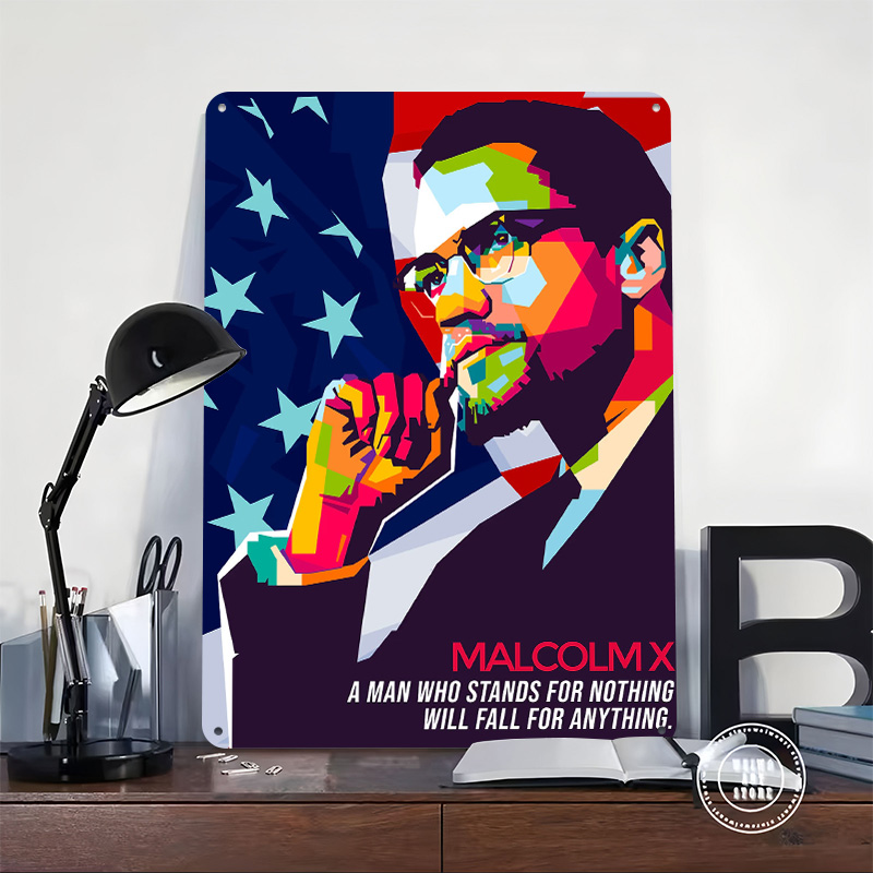 Malcolm X Tinplate Poster Cust - Gaming Accessories Retro ulasan dan harga
