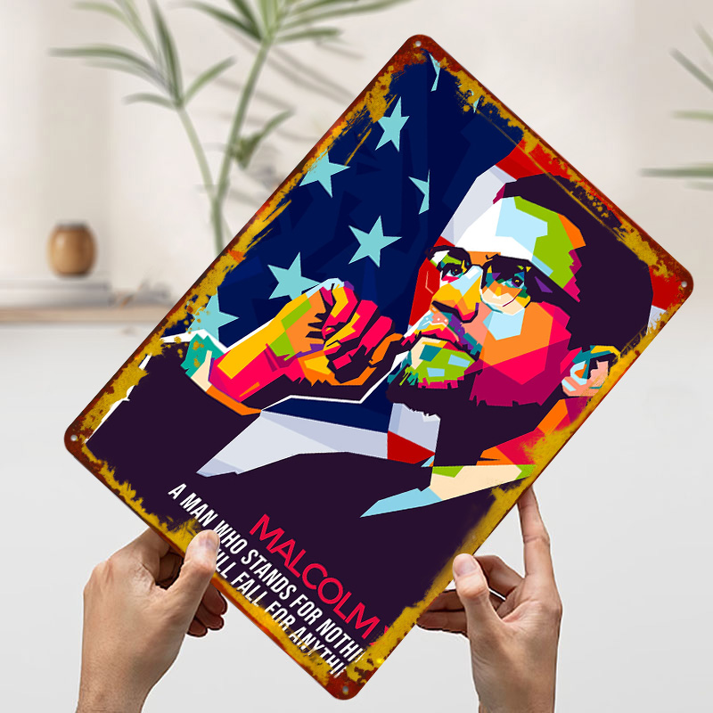 Malcolm X Tinplate Poster Cust - Gaming Accessories Retro ulasan dan harga