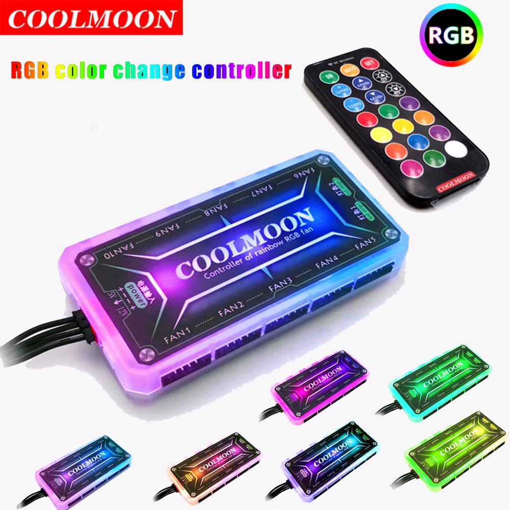 COOLMOON ARGB Controller 12V 5 - Fan Hub Rgb Controller ulasan dan harga
