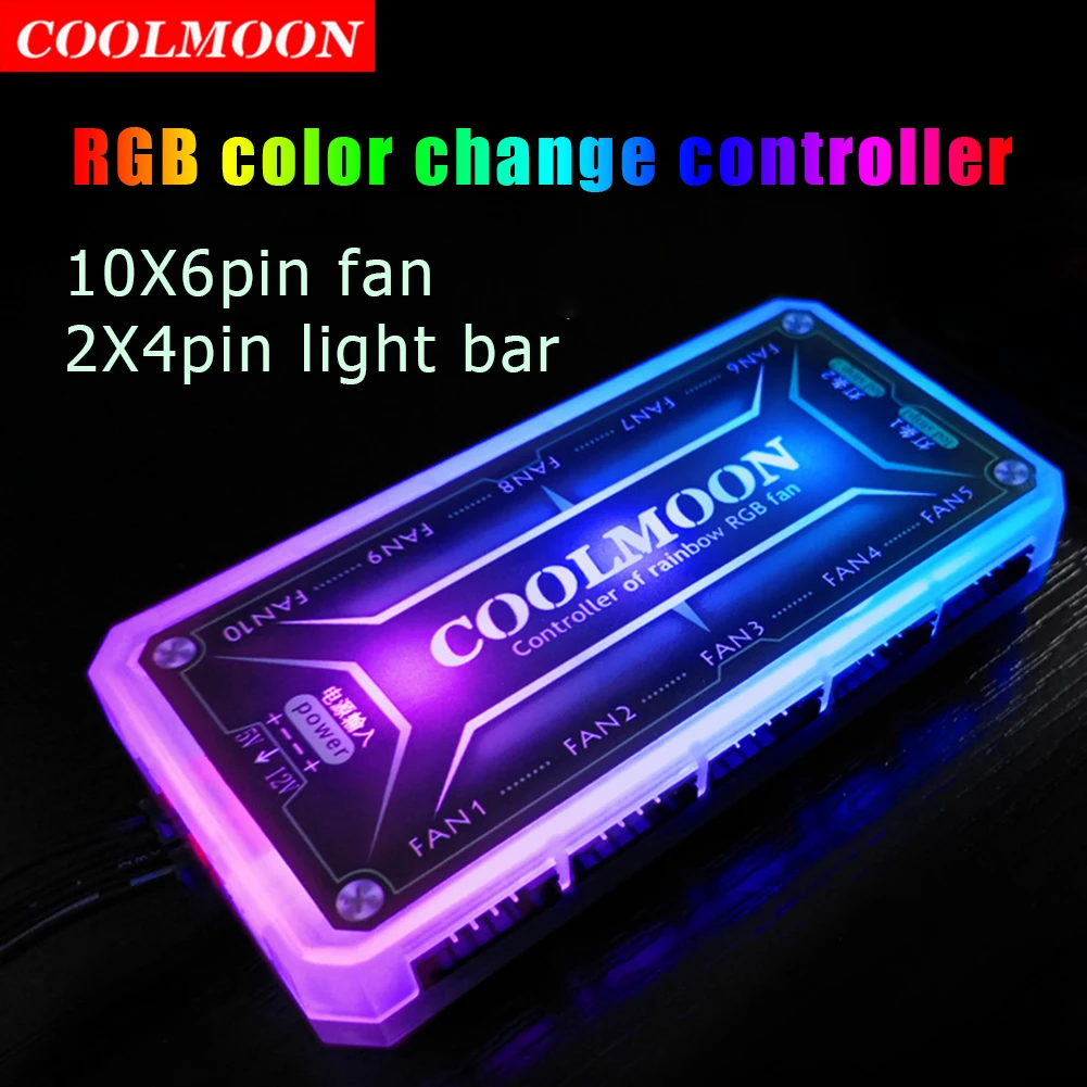 COOLMOON ARGB Controller 12V 5 - Fan Hub Rgb Controller ulasan dan harga