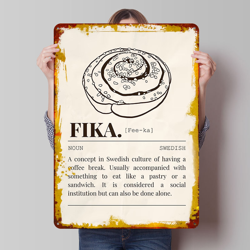 Swedish Fika Metal Poster Cust - Gaming Accessories Retro ulasan dan harga