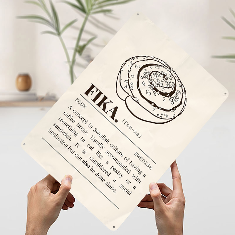 Swedish Fika Metal Poster Cust - Gaming Accessories Retro ulasan dan harga