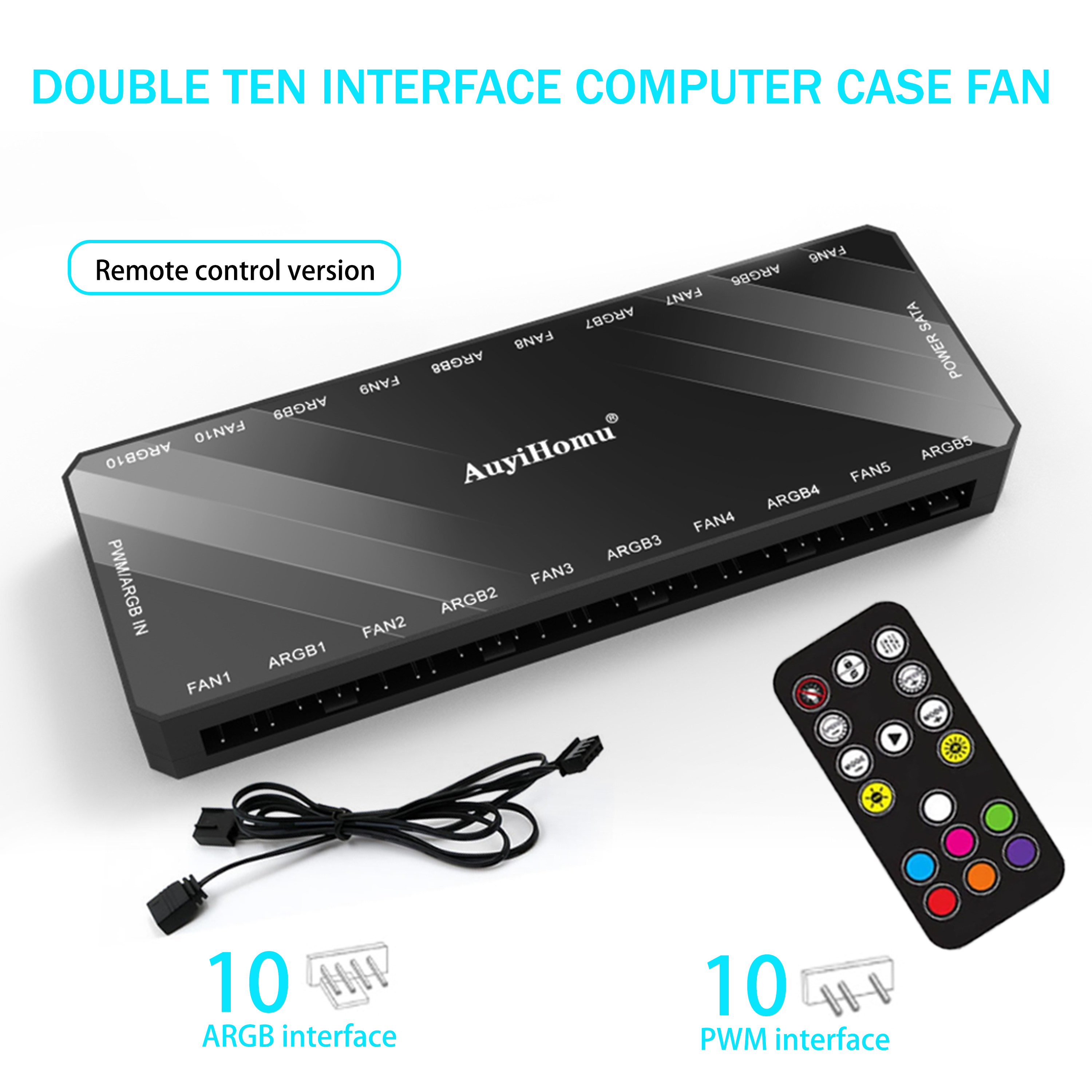10 Port ARGB PWM Fan Controlle - Fan Hub Rgb Controller ulasan dan harga