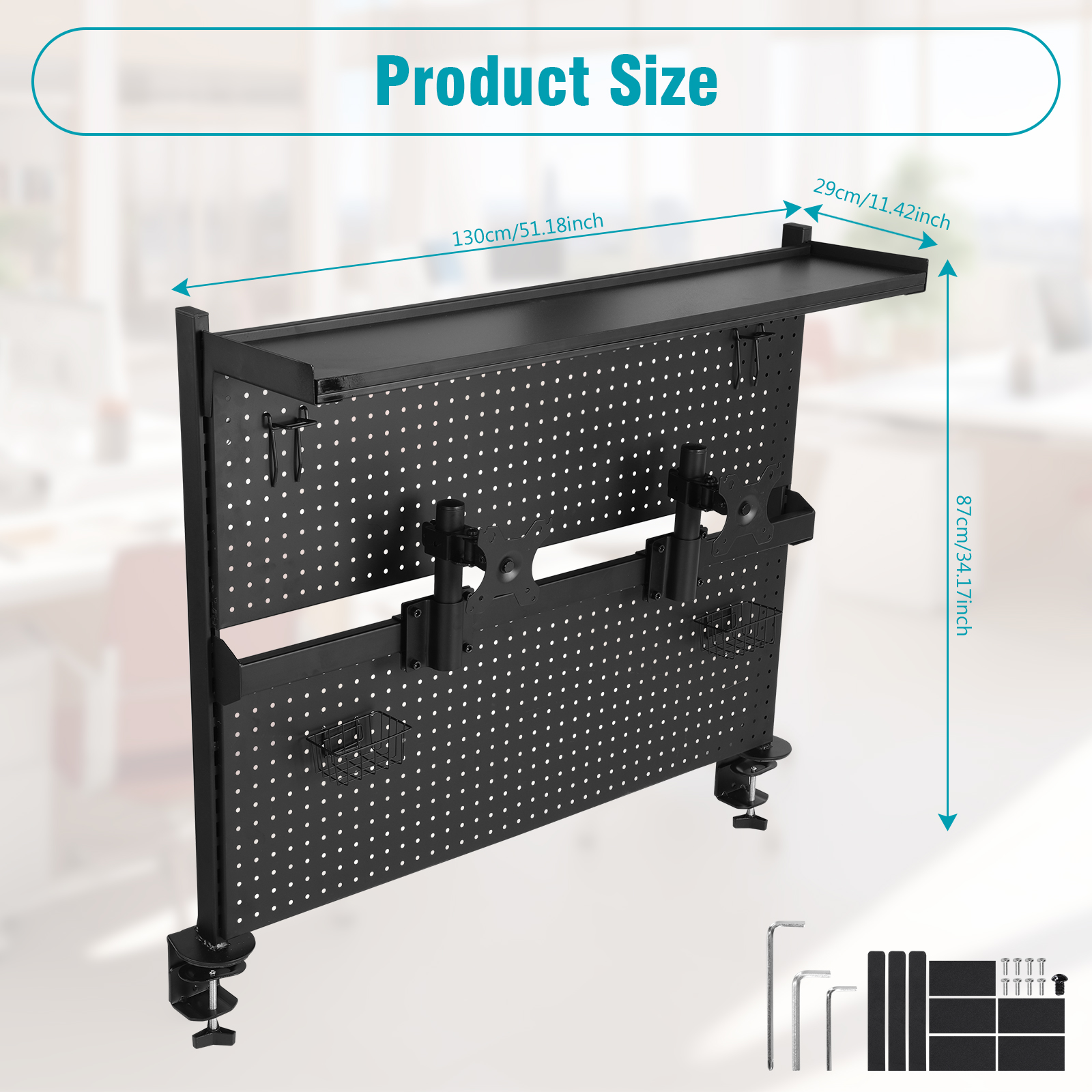 Metal Pegboard with Monitor St - Gaming Accessories For Desk ulasan dan harga
