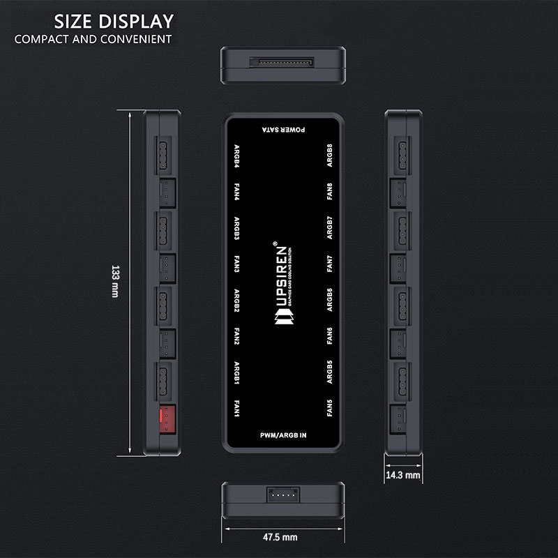 UPSIREN HU-8 Chassis Fan Hub，8 - Fan Hub Rgb Controller ulasan dan harga