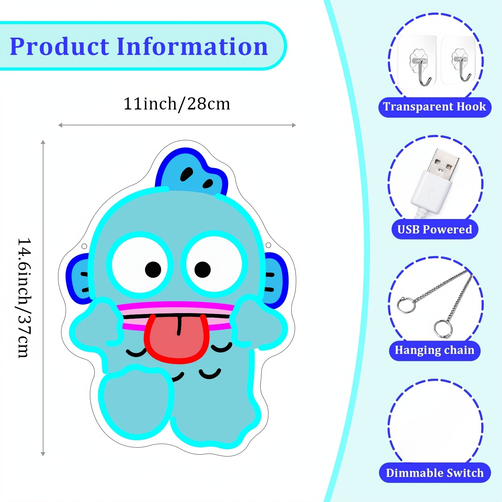 Cute Hangyodon Neon Sign USB L - Gaming Accessories Led ulasan dan harga
