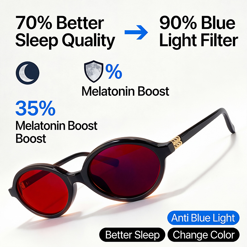 Anti Blue Light Blocking Oval  - Gaming Glasses Tinted ulasan dan harga