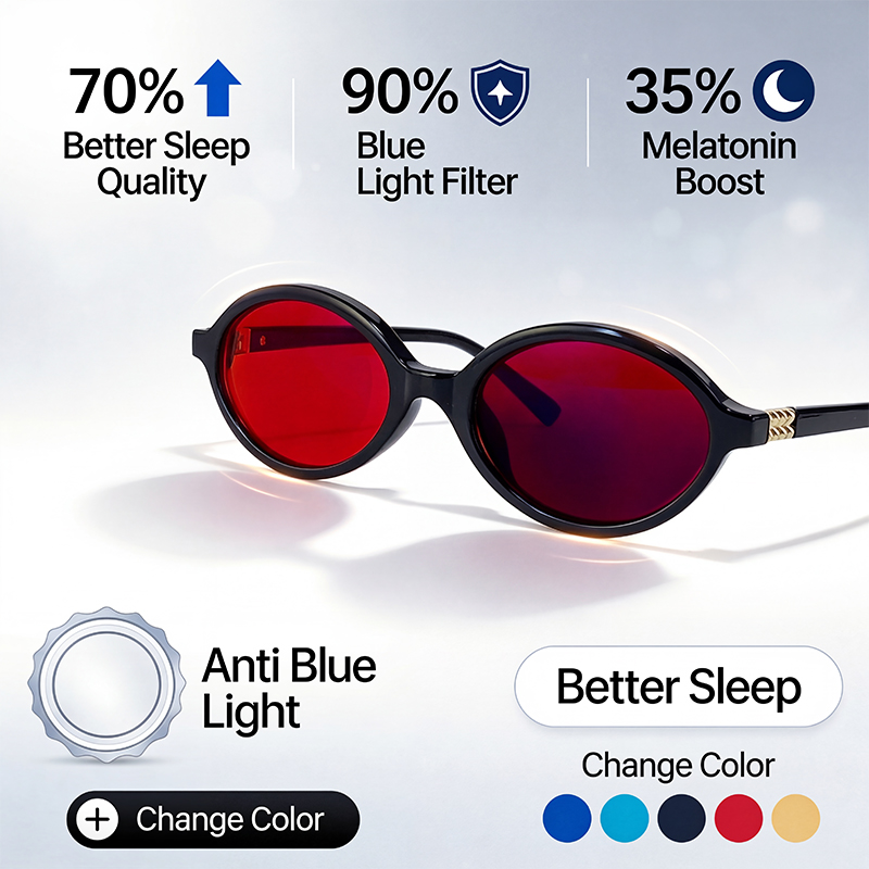 Anti Blue Light Blocking Oval  - Gaming Glasses Tinted ulasan dan harga