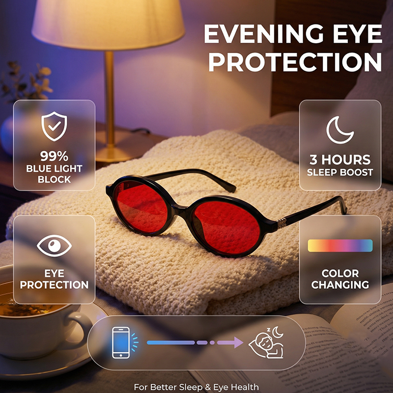 Anti Blue Light Blocking Oval  - Gaming Glasses Tinted ulasan dan harga