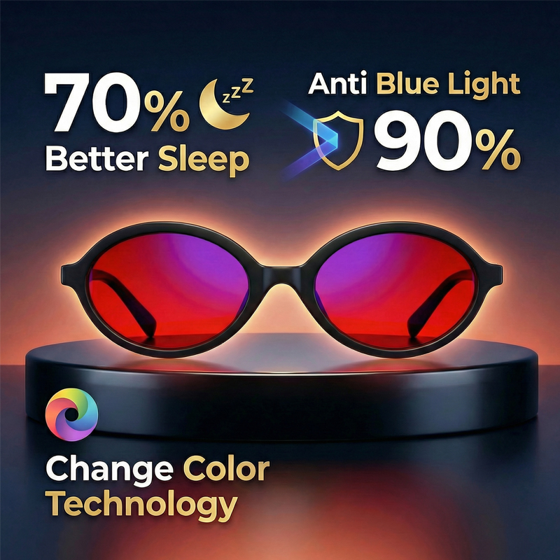 Anti Blue Light Oval Glasses F - Gaming Glasses Tinted ulasan dan harga