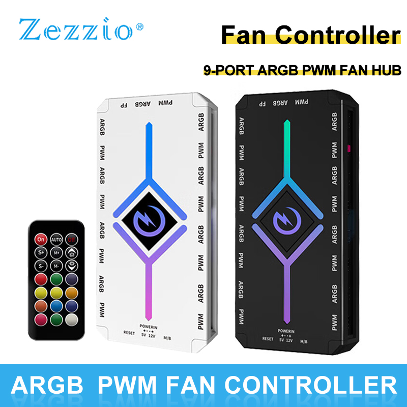 Zezzio Z-H8 9-PORT ARGB＆PWM HU - Fan Hub Rgb Controller ulasan dan harga