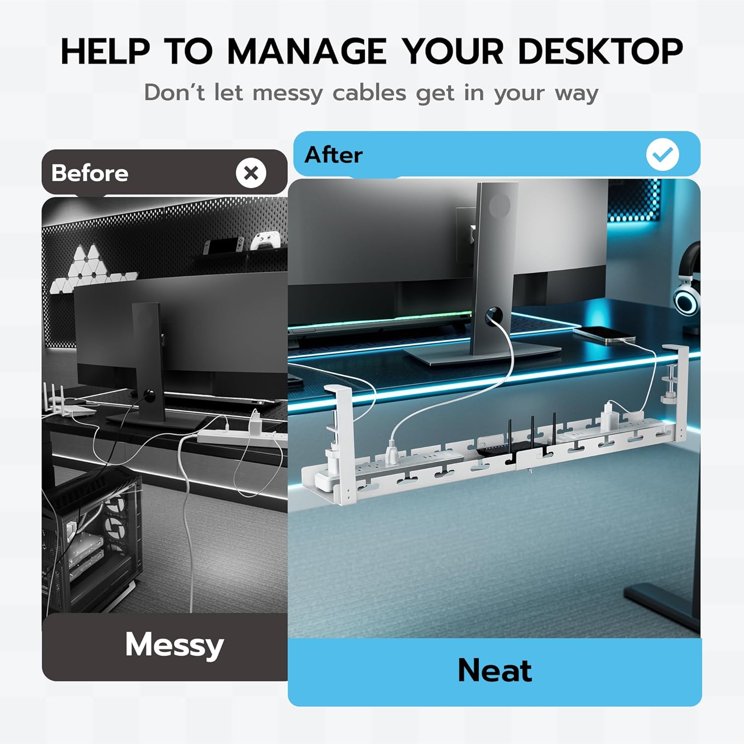Extendable Under Desk Cable Ma - Gaming Accessories Organizer ulasan dan harga