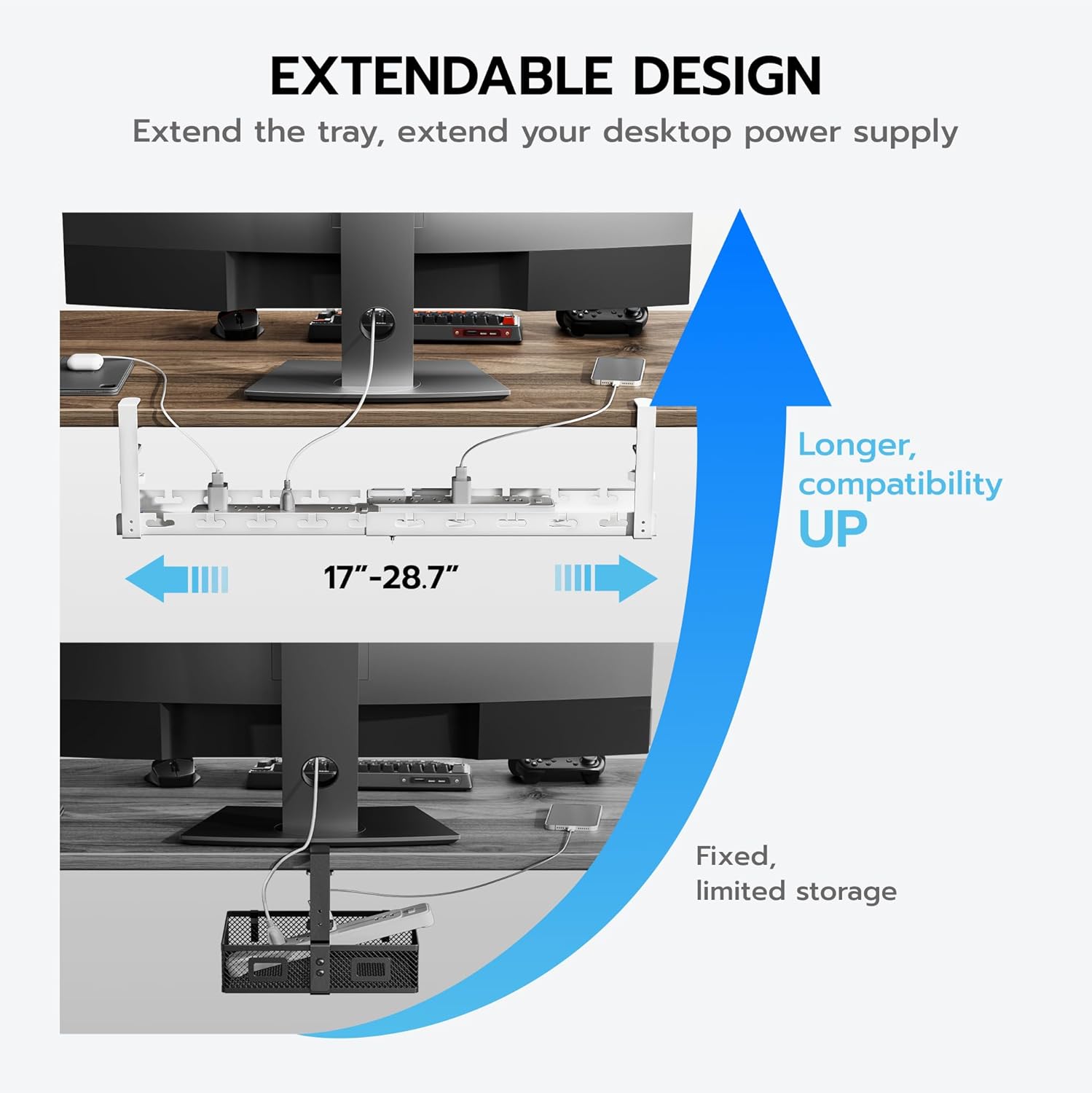 Extendable Under Desk Cable Ma - Gaming Accessories Organizer ulasan dan harga