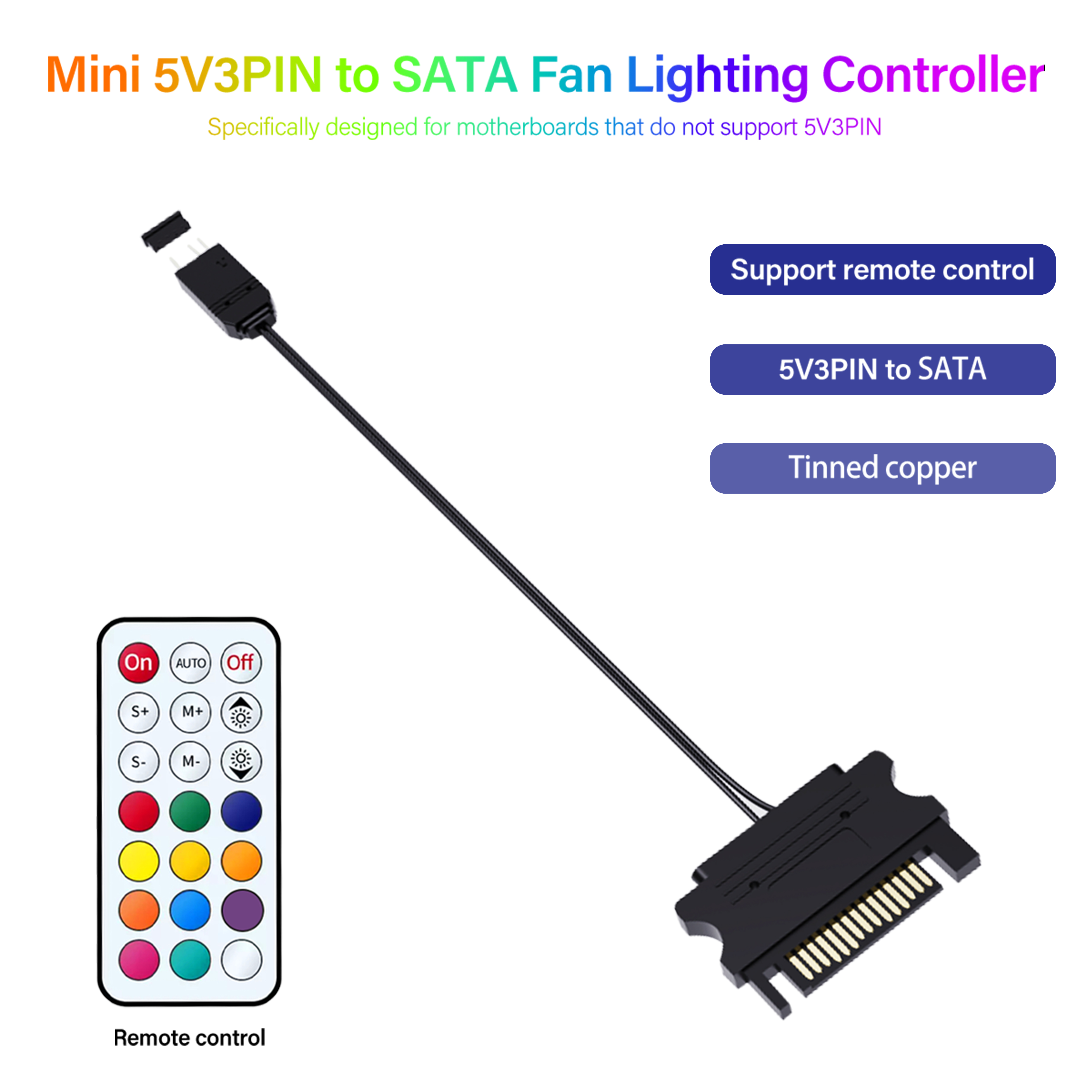 SATA Powered 5V 3Pin ARGB Cont - Fan Hub Rgb Controller ulasan dan harga
