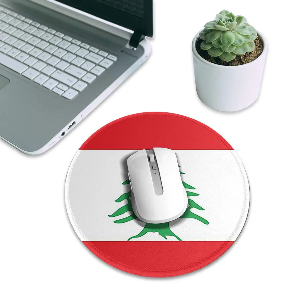 Flag Of Lebanon Round Mouse Pa - Gaming Accessories Lebanon ulasan dan harga